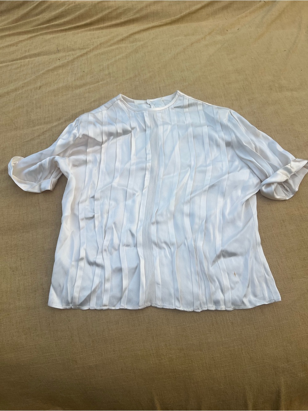 Vintage Judy Bond Ivory Pleated Blouse Preppy Secretary Feminine Size Small